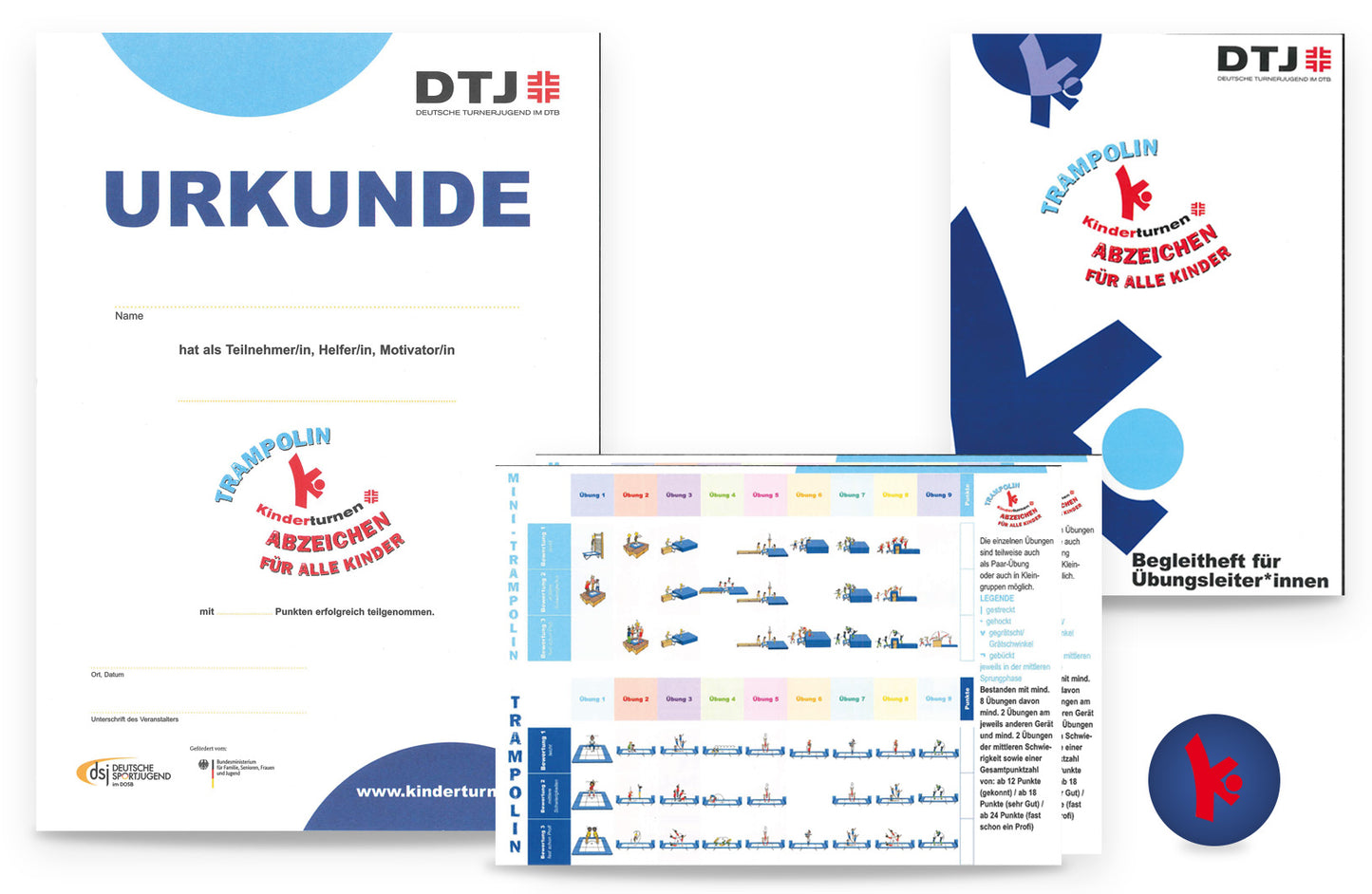 Trampolin-Abzeichen Kinder Basispaket 10
